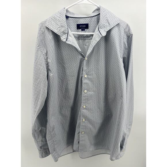 Eton Dress Shirt Mens Sz XXL Contemporary Brighton Button Up Blue - Picture 7 of 8